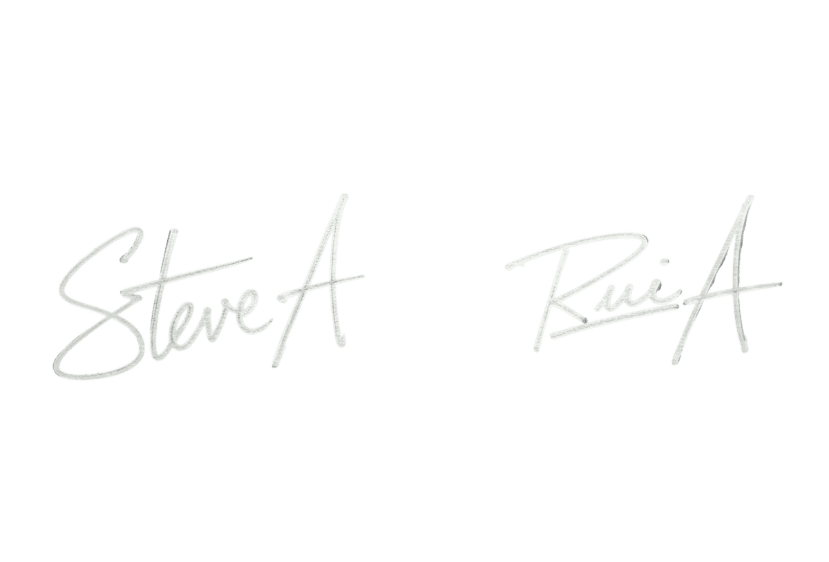 Signatures of Steve and Rui, founders of Bond